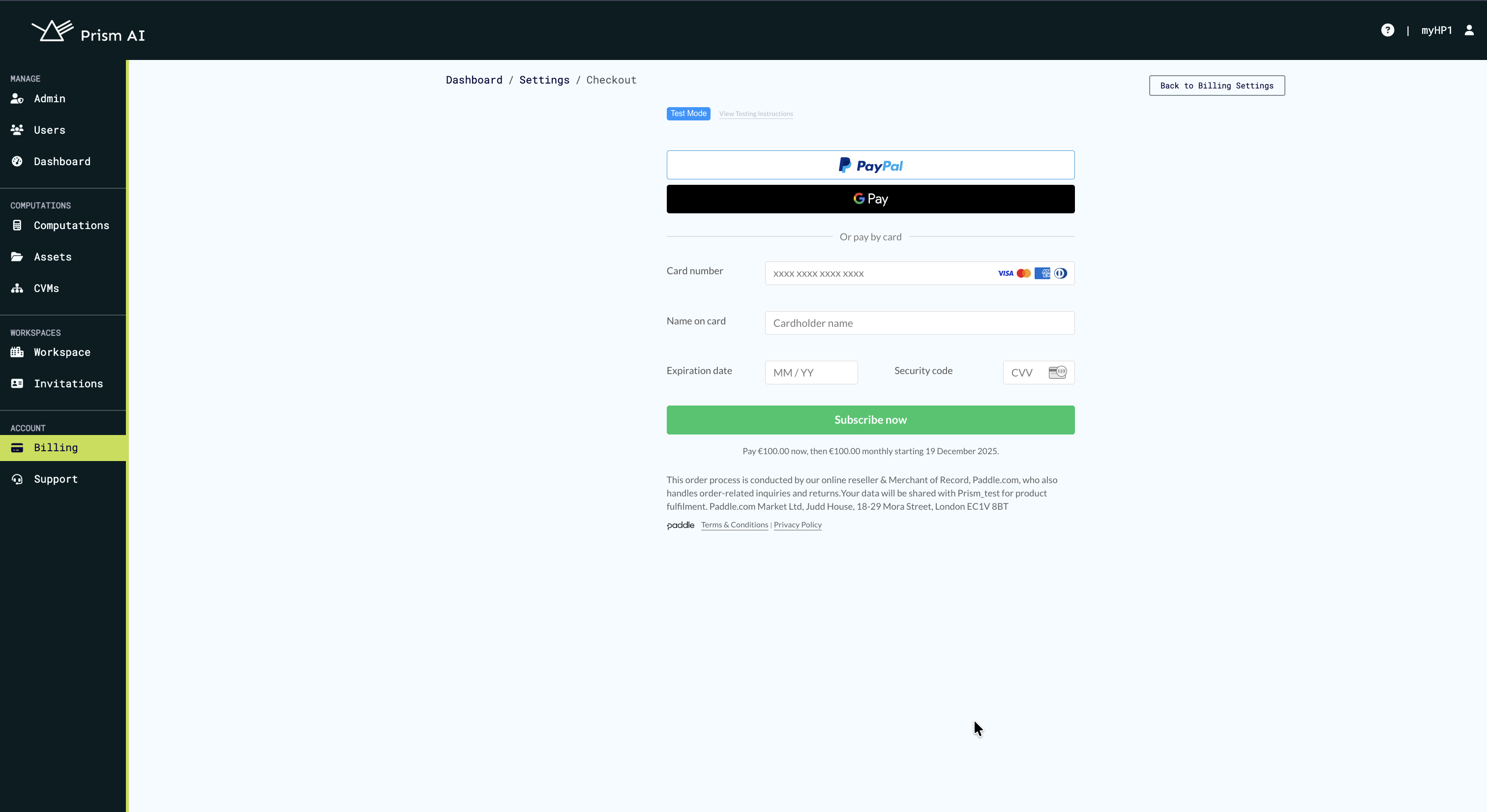 Payment Details
