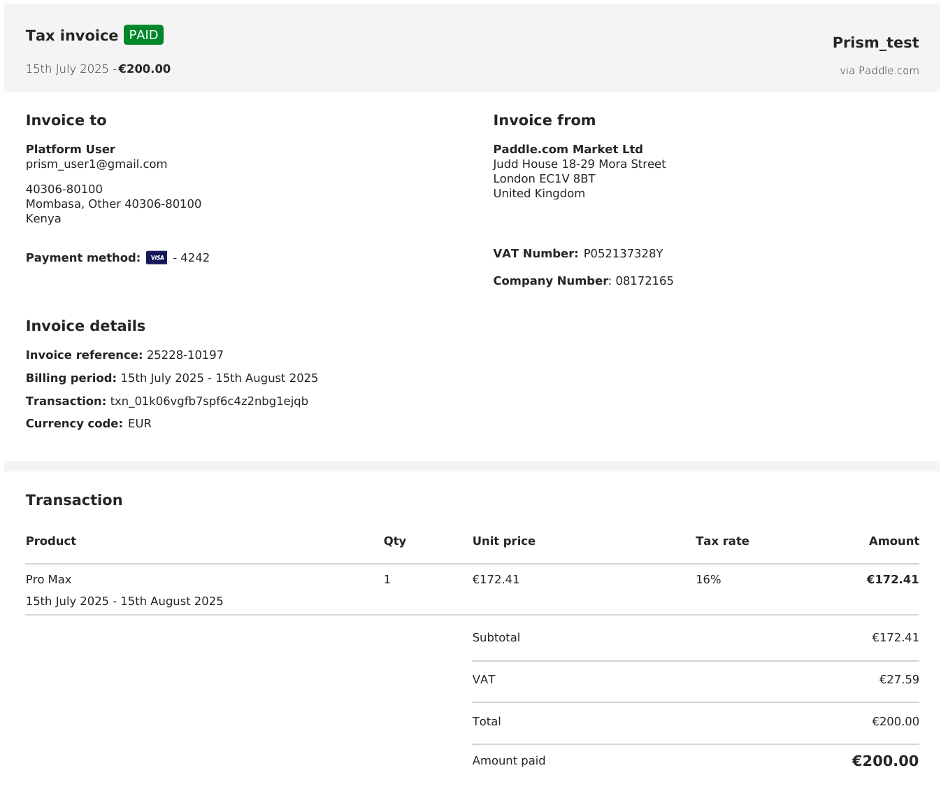 Sample Invoice